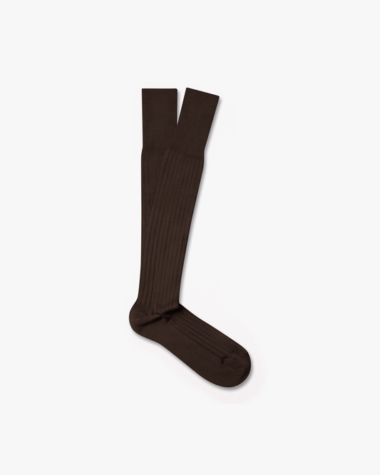 Nils – Kniehohe Baumwollsocken – Braun